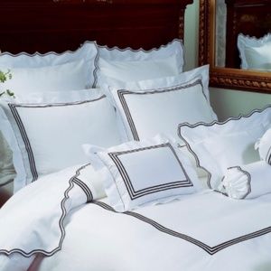 Schweitzer Linen “Hampton Court” King Duvet Cover 300 Sateen Cotton Italy NIP!!
